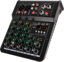 Mixer Audio M4 Canali 48V Studio Karaoke Portatile Bluetooth Console DJ Live