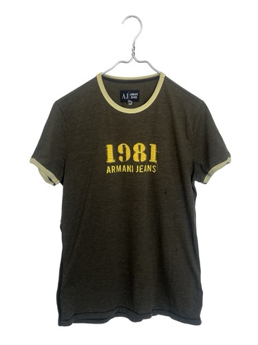 Armani Jeans Men's Olive Green Short Sleeve T-Shirt Size L Cotton Casual AJ