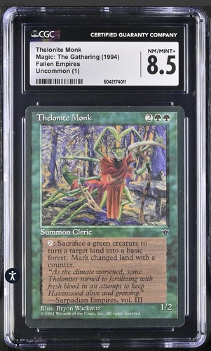 1994 Magic Gathering THELONITE MONK CGC 8.5 MTG Fallen Empires Like PSA