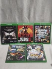 Grand Theft Auto 5, Read Dead Redemption 2, Batman  Xbox One Lot of 5 games