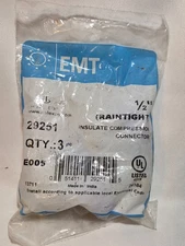 Halex 1/2 in. EMT Rain Tight Insulate Compression Connector (3-Pack)