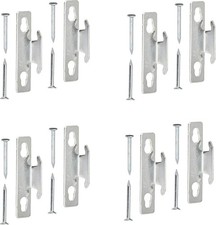4Pcs Kenney Kn851 Single Curtain Rod Bracket Silver 3"L x 1.25"W