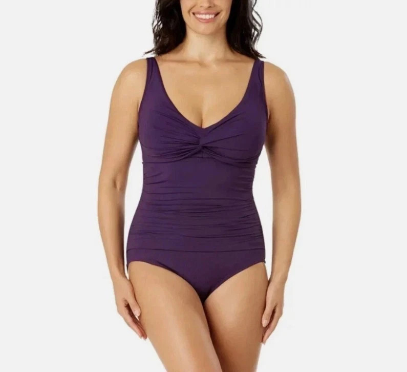 Lands' End Ladies' One Piece Swimsuit  Purple  S