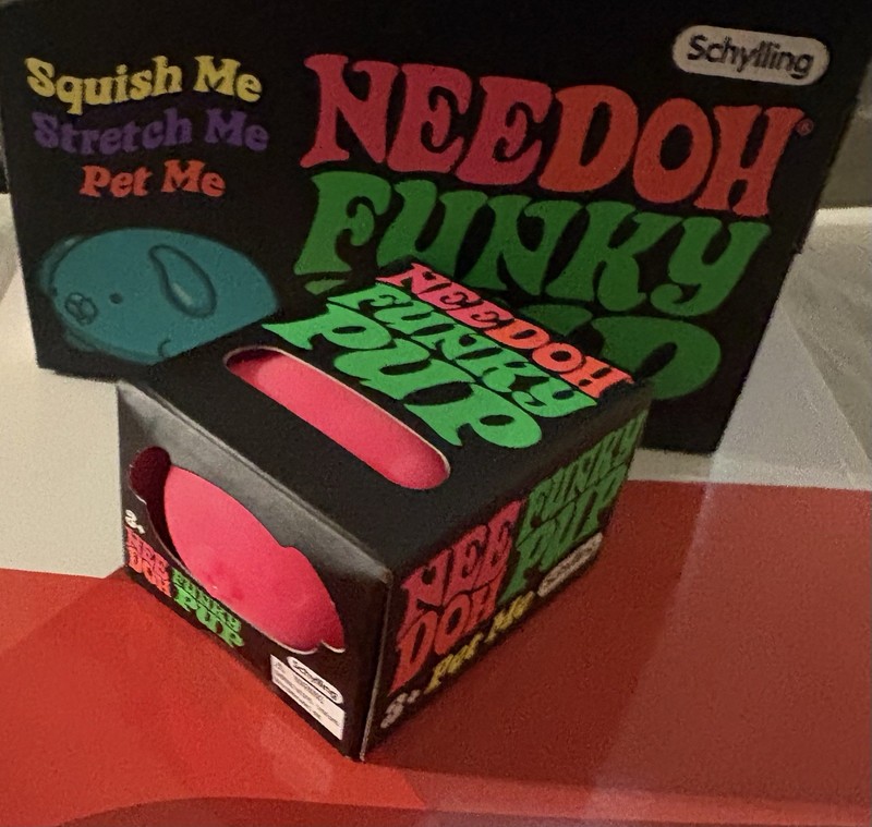 Schylling NeeDoh Funky Pup Pink Squeeze Stress Ball Squeeze Toy