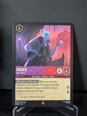 Hades Fast Talker 52/204 Archazia's Island Disney Lorcana Non Foil