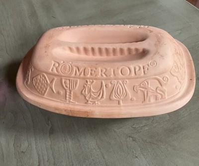 Romertopf Roaster Pot Baker Terra Cotta Clay w/ Lid Mexico Orange #111