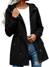Women's Lightweight Rain Jacket Hooded Windbreaker Outdoor