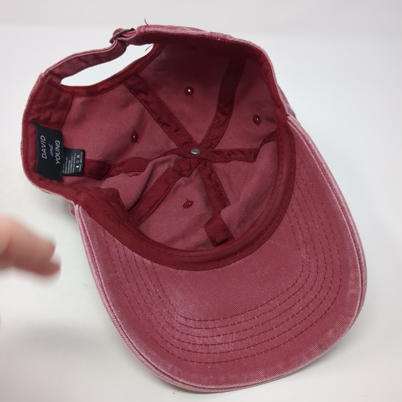 David And Young Slideback Hat Solid Red One Size … - image 7