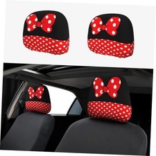 2 Pack Cute Car Seat Headrest Cover For Women Car Black Polka Dot Red Bow 2 Pack Cute Car Seat Headrest Cover For Women Car Black Polka Dot Red Bow