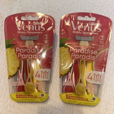 Gillette Venus Women's Razors for Pubic Hair/Skin 4 ct Each Pk Lot Of 2