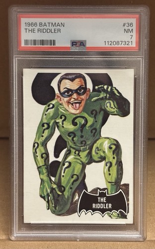 1966 Topps Batman Riddler Back #36 A Catly Caper — PSA 7