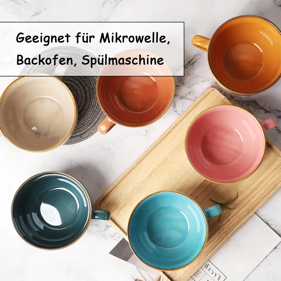 Große Kaffeetasse 700ml Haferflocken Große Teetasse Salatschüsseln Wiederverw... - Bild 4 von 4