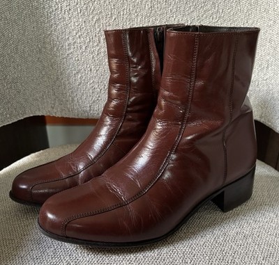 Men s Florsheim COGNAC Duke Zipper Dress Boots * 9 EEE * All Leather