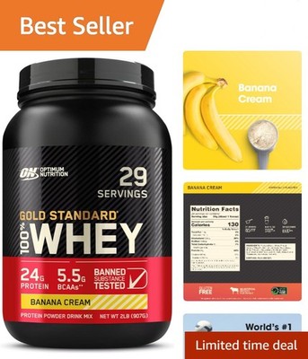 Gold Standard Whey Protein, 2 lbs Banana Cream - Gluten-Free Power