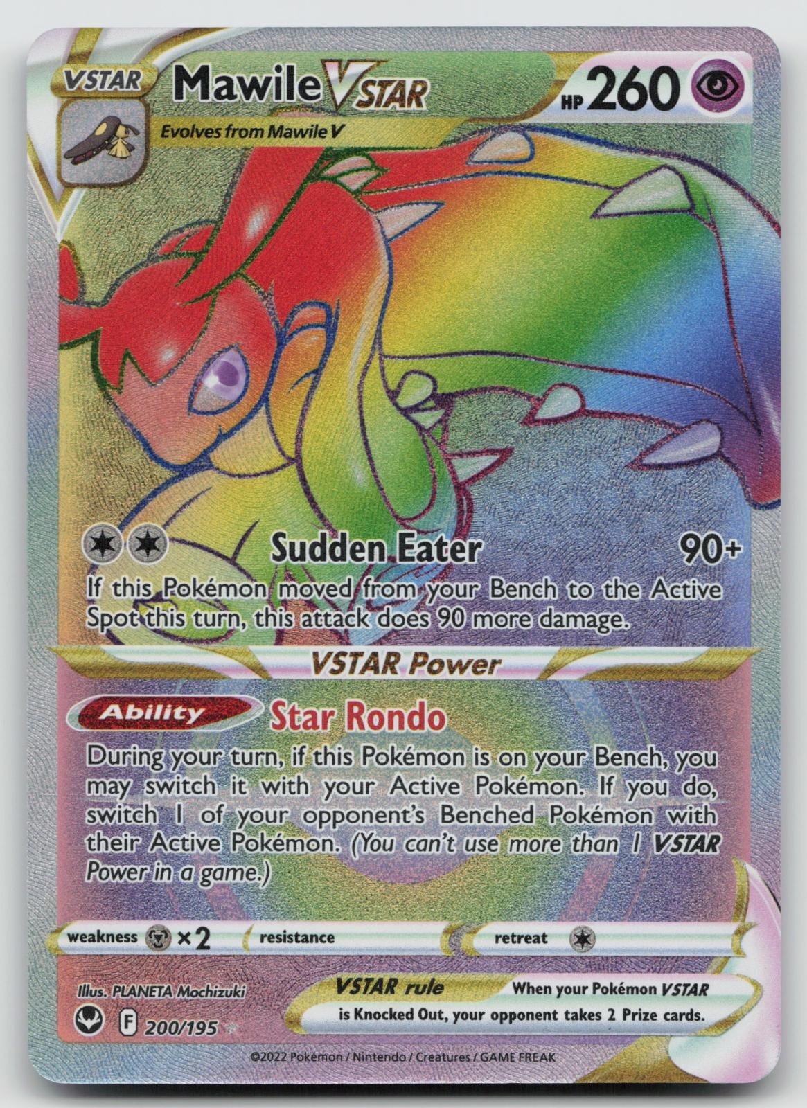Mawile VSTAR 200/195 Rainbow Rare Silver Tempest Pokemon Holo Near Mint