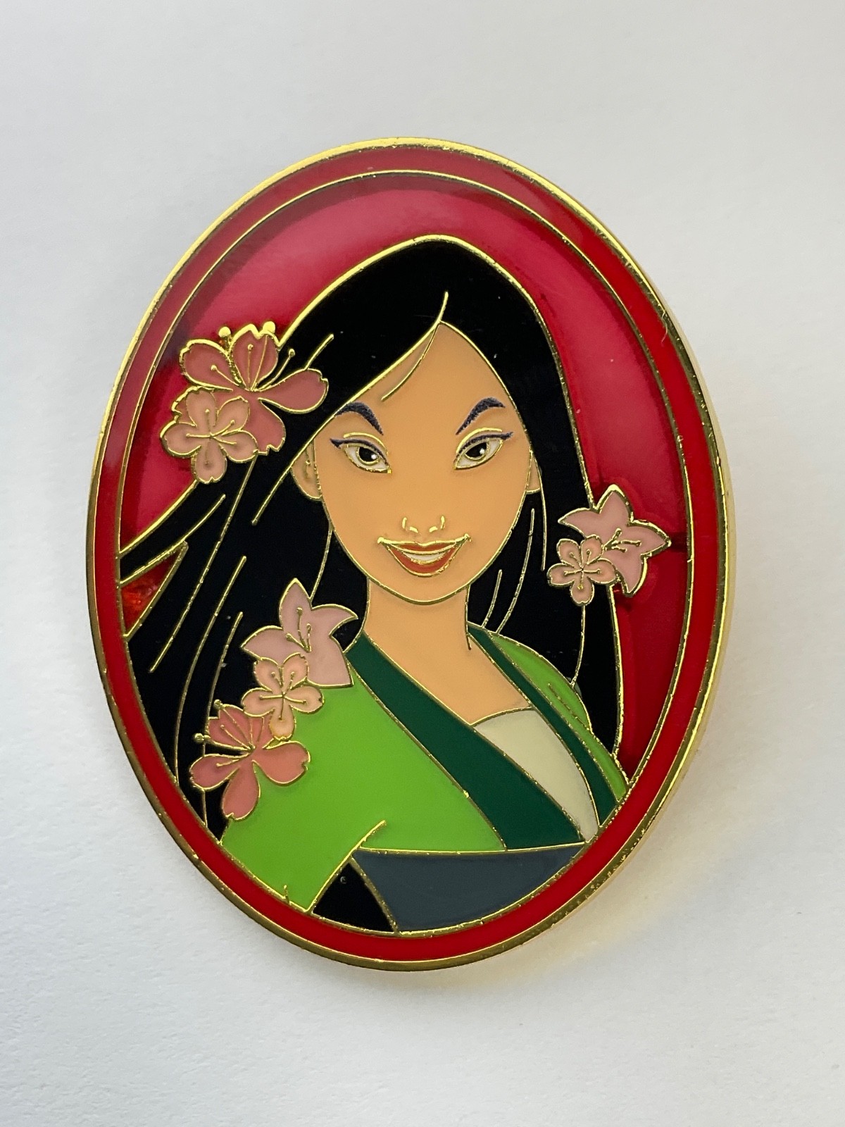 Disney Loungefly Princess Portrait Floral Stained Glass Pin Mulan G5
