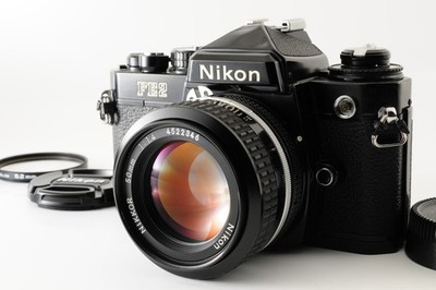 [Near MINT w/Cap] Nikon FE2 black 35mm Film Camera Ai 50mm F1.4 Lens From JAPAN