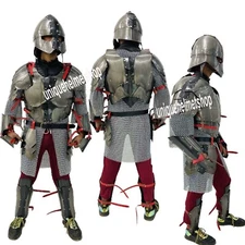 Medieval Steel Full Body Armor Viking Costume For Halloween Party