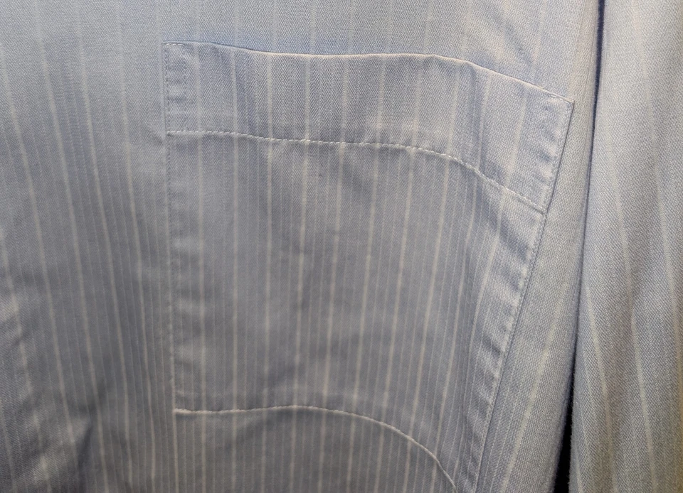 Camisa de vestir JOSEPH ABBOUD ajustada sin arrugas 18 34/35 azul para hombre Foto 4 de 4