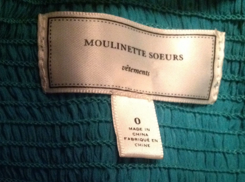 Vestido de cóctel MOULINETTE SOEURS ANTHROPOLOGIE verde 100 % seda sin tirantes 0 Foto 4 de 4