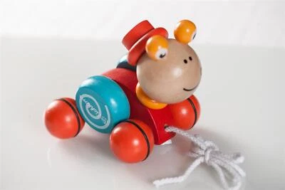 Eichhorn Nachziehtier Schnecke, Ziehtier aus Holz, Holzspielzeug 14cm