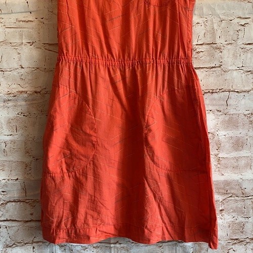 Patagonia 2 koralle ärmelloses Kleid Gummibund Racerback Taschen kurz Baumwolle - Bild 3 von 10