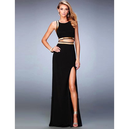 LLUO Abito da donna, sexy, elegante, sexy, da cocktail, da sera, da