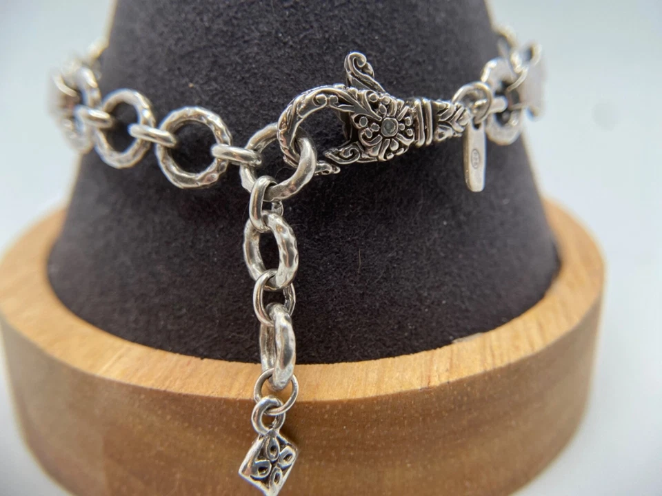 Sarda, Bali hecho a mano, esterlina y amazonita de 3 piedras, pulsera de eslabones, cierre de langosta Foto 4 de 4