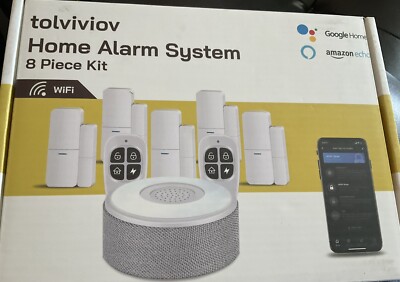 Tolviviov Home Security Alarm System Wireless 8-Piece Kit Opened but Never Used