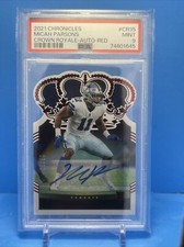 Micah Parsons 2021 Chronicles Crown Royale Red Auto #CR35 18/75 PSA 9 Rookie