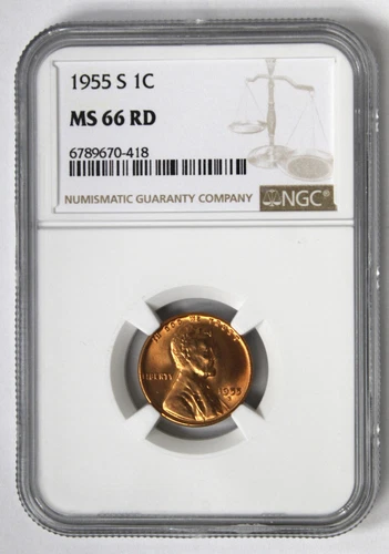 1955 Lincoln Cent - NGC MS66 RD !! Blazing Luster !! No Reserve