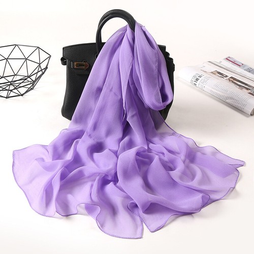 Long Soft Chiffon Scarf Plain Sheer Wrap Shawl Womens Large Stole Neck Scarves♧ - Picture 31 of 93