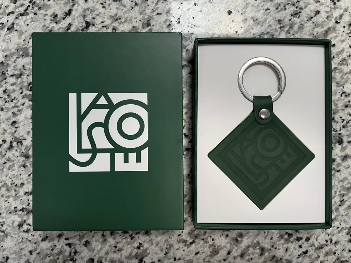 NEW Lacoste Key Ring Green Leather Green Crocodile Fob Keyring NiB