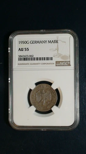 1950 G GERMANY ONE MARK NGC AU55 1M Coin PRICED TO SELL RIGHT NOW!