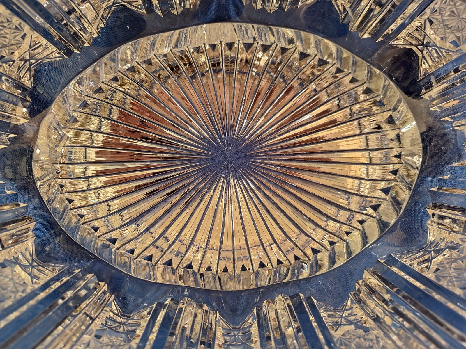 Large Cut Crystal Bowl Centerpiece