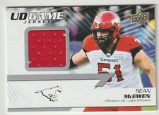 2022 UD CFL Sean McEwen UD GAME JERSEY UD-SM Calgary Stampeders