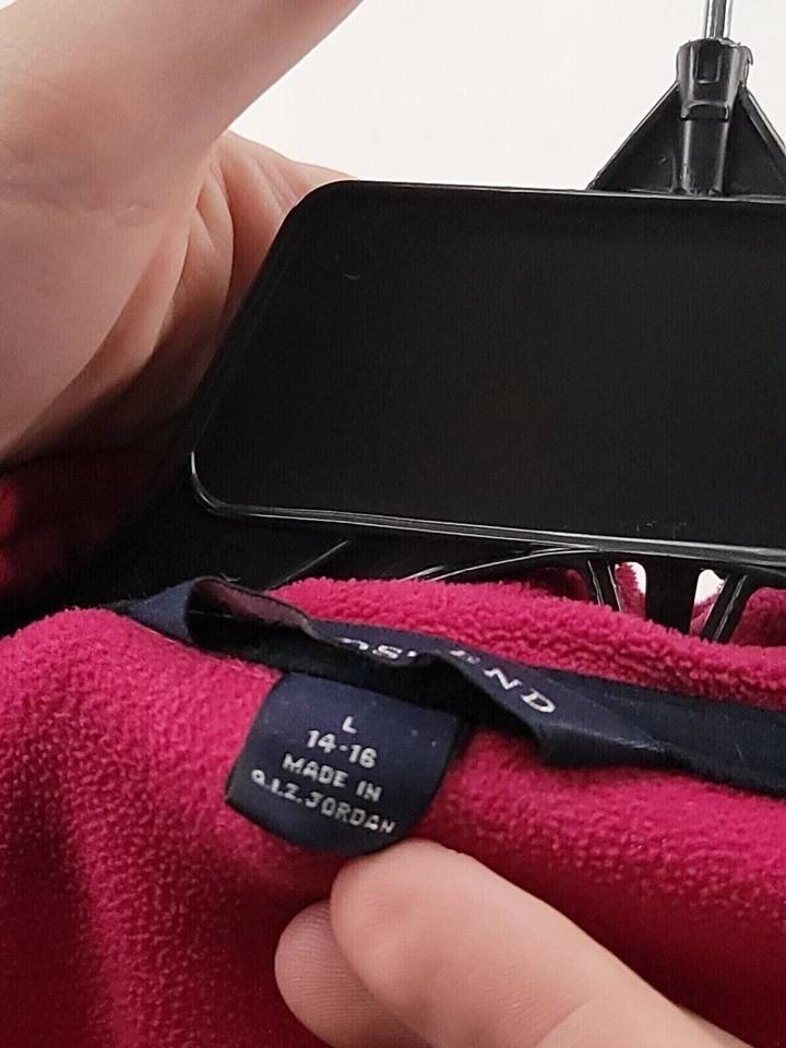 Lands End Girls Size L(14-16) Color Purple Long Sleeve 1/4 Zip Polyester Shirt - Image 4 of 4