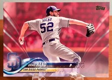2018 Topps Series 1 Brad Hand Mother's Day Pink #52 Padres #'d /50 