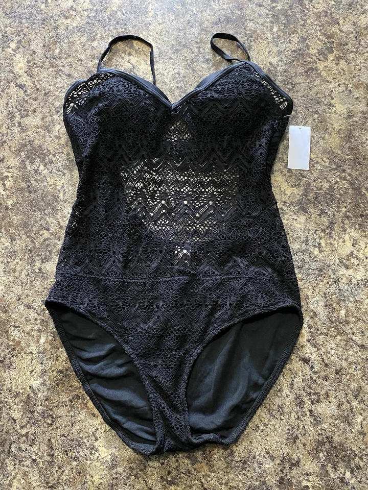 Maiô Bongo Juniors de crochê peça única preto (pequeno) - Imagem 4 de 4