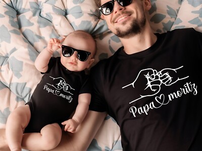 Fist Bump T-Shirt Vater Sohn Tochter Baby Mutter Familien Shirt Love individuell