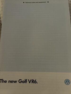 VW Volkswagen Golf VR6 1992 Range Info Technical Data Sales Brochure Frameable