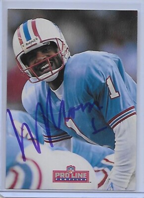 Football Card IP auto WARREN MOON Houston Oilers 1992 Pro Line Profiles 7 of 9