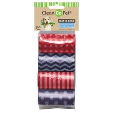 Clean Go Pet Stars  Stripes Waste Bags, 8-Pack