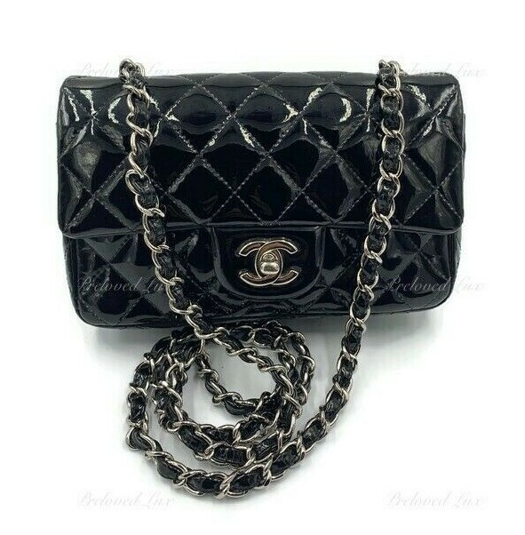 Authentic CHANEL Classic Mini Rectangular Black S… - image 1