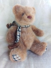 Kensington Vintage Russ Brown Bear with Plaid Scarf Feet 9"