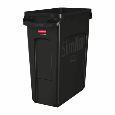 RUBBERMAID COMMERCIAL PRODUCTS Rubbermaid Slim Jim Behälter schwarz aus Kunststoff Fassungsvermögen - 60Ltr