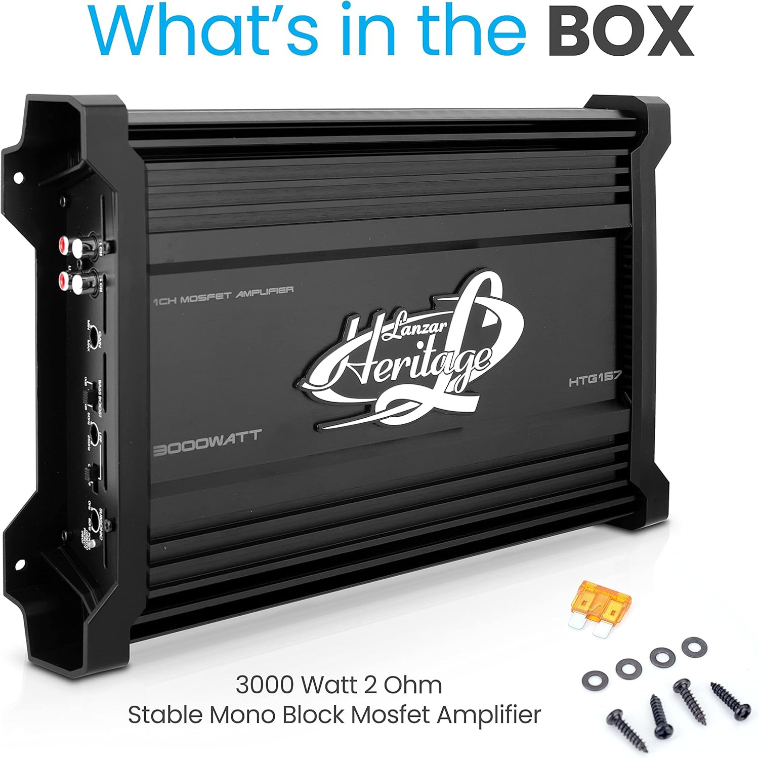 1 Channel Car Audio Amplifier, Monoblock, 3,000 Watt Peak, 2 Ohm, MOSFET, Nickel