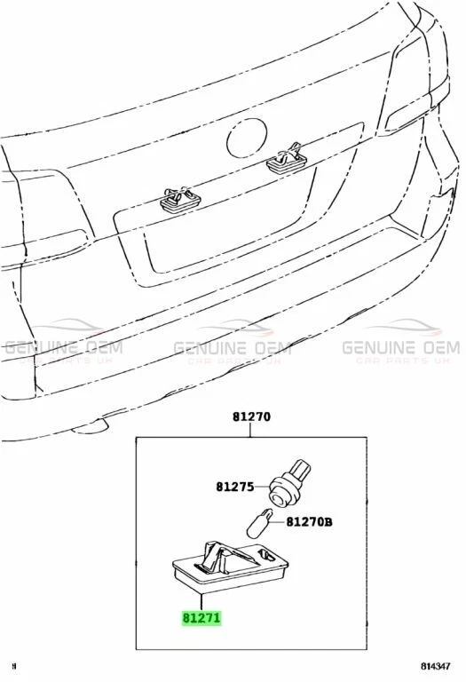 Genuine Toyota Lexus Rear Registration Plate Light For Many Models 81271-60332 - Image 2 of 4