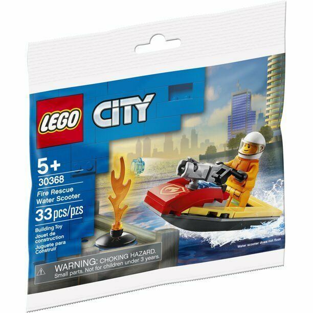 LEGO City Fire Rescue Water Scooter 30368 Rare Yellow Edition 33 pc Set ...