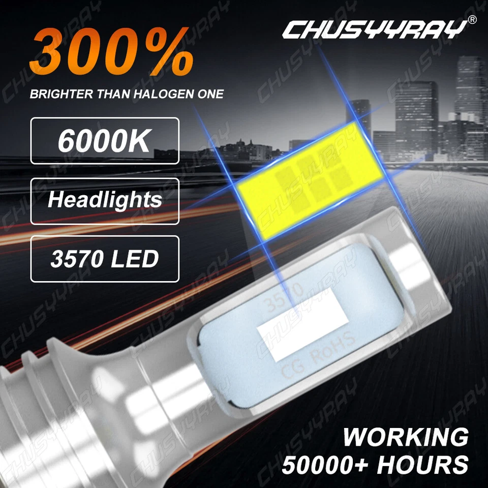 2x P15D H6M For Arctic Cat Bearcat 454 1996 1997 1998 ATV LED Headlight Bulb Kit - Image 3 of 4